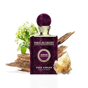 Tres Violet Pour Femme, Extrait de Parfum for Women, Orange Blossom, Lily-of-the-Valley, Agarwood, 3.4oz, For women,100ML