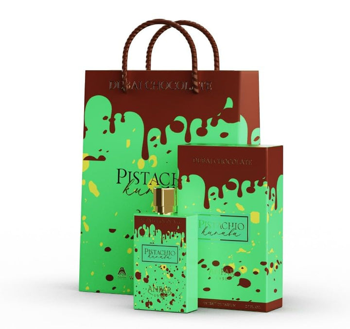 AROMA CONCEPTS | Dubai Chocolate Perfume Pistachio Kunafa Fragrance EDP 2.7 Fl Oz | Unisex Sweet Gourmand Perfume with Chocolate, Caramel & Pistachio | Arabian Dessert-Inspired Luxury Scent Perfume Sphere