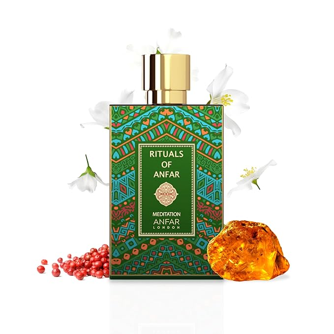 Rituals of Anfar MEDITATION Perfume Unisex Extrait de Parfum, 3.4 fl oz, Pink Pepper, Tuberose, Amber,FOR MEN & WOMEN,100ML