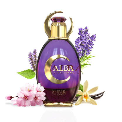 1950 ALBA Pour Femme Extrait de Parfum by, 3.4 fl oz, Pear, Orange Blossom, Pink Pepper, Coffee, Jasmine for WOMEN.