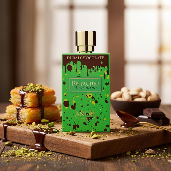 AROMA CONCEPTS | Dubai Chocolate Perfume Pistachio Kunafa Fragrance EDP 2.7 Fl Oz | Unisex Sweet Gourmand Perfume with Chocolate, Caramel & Pistachio | Arabian Dessert-Inspired Luxury Scent Perfume Sphere