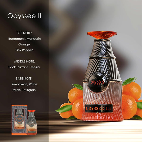 Odyssee II 1950, Pour Homme Extrait de Parfum, 3.4OZ, Bergamot, Mandarin, Orange, Pink Pepper, For men,100ml