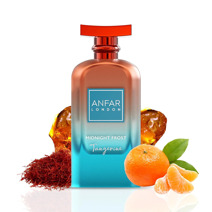 Anfar London Midnight Frost Tangerine Eau de Parfum – Long Lasting Luxury Perfume for Men & Women | Fresh Citrus, Amber & Musk Notes | Premium Fragrance 100ml Perfume Sphere