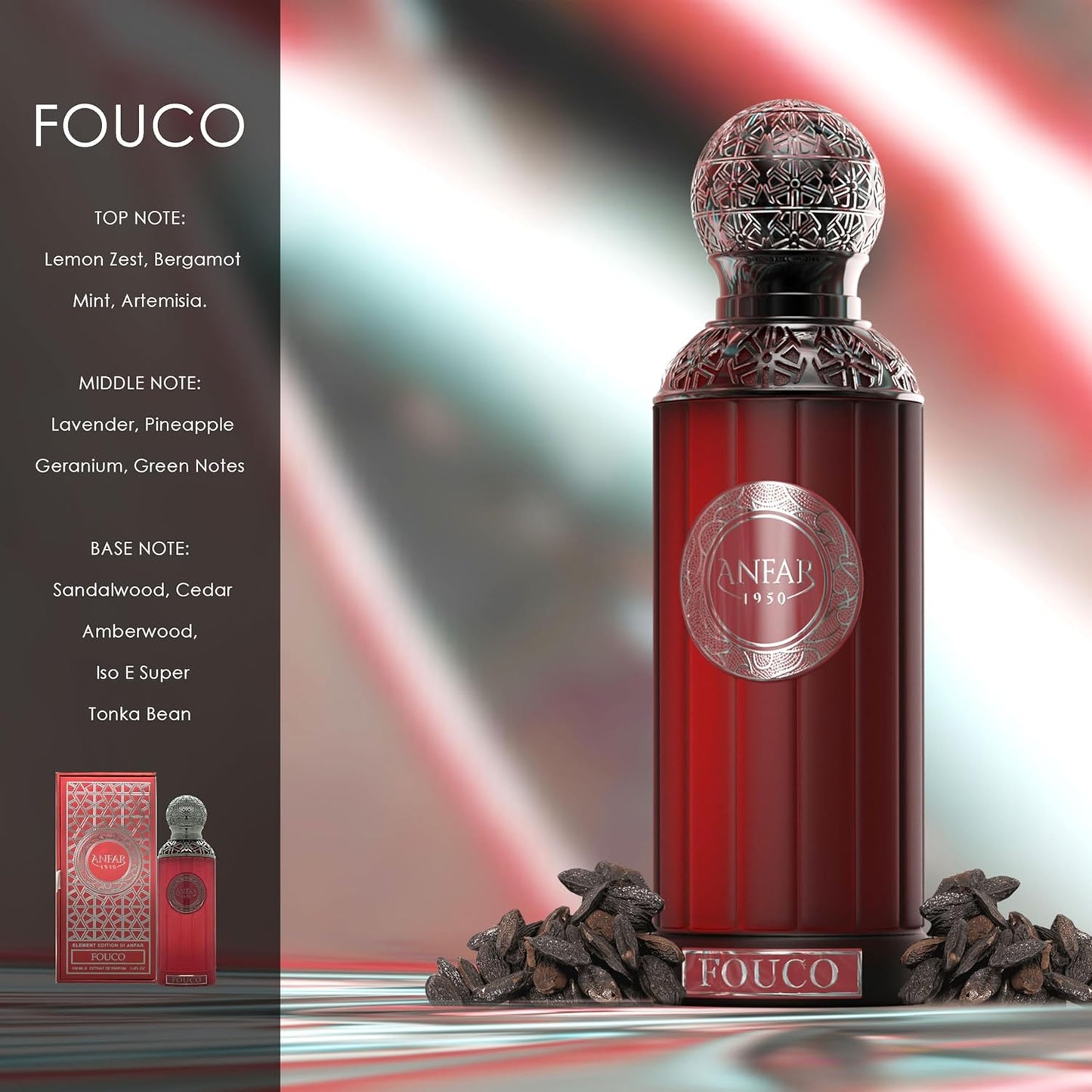 1950 FOUCO Pour Homme Extrait de Parfum, 3.4 fl.oz, FOR MEN,100ML