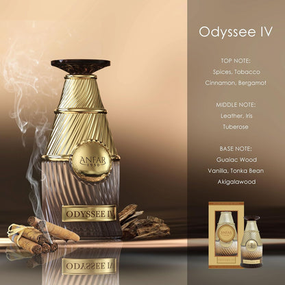 Odyssee IV, Pour Homme 1950, Extrait de Parfum for Men, 3.4 fl oz, Spices, Rum, Tobacco, Cinnamon, Men,100ml