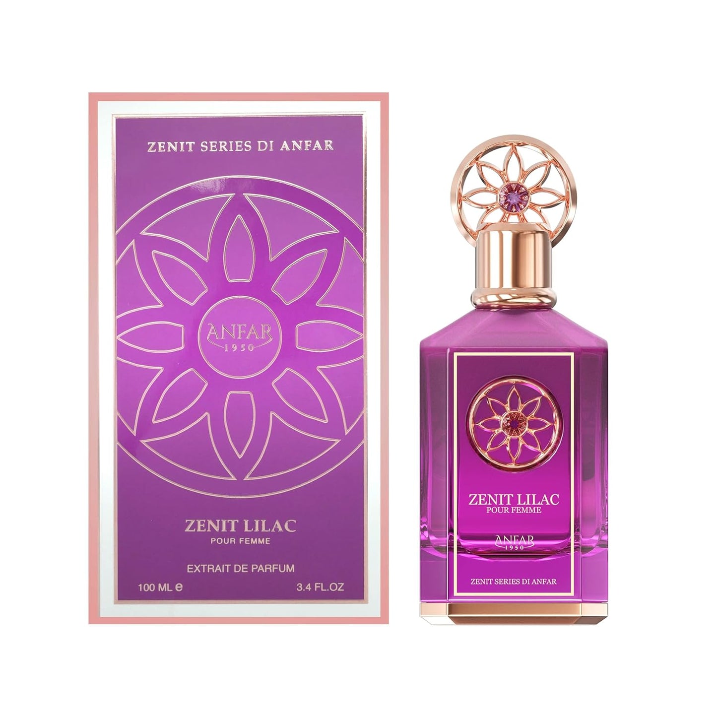 1950 Zenit Lilac Pour Femme Extrait de Parfum, 3.4 fl oz, Magnolia, Freesia, Lily of the Valley, FOR WOMEN,100ML