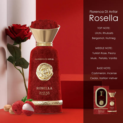 Rosella Pour Femme 1950, Extrait de Parfum, Litchi, rhubarb, bergamot, and nutmeg, 3.4 Oz, for Women,100ml