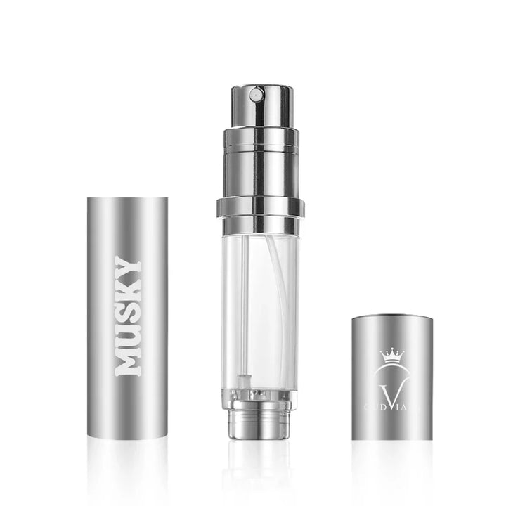 OudVials Refillable Perfume Atomizer, Bottom Filling Fragrances Perfume Bottle, Mini Cologne Dispenser, Travel sized, Portable Sprayer for Women Men, Gift Perfume Sphere